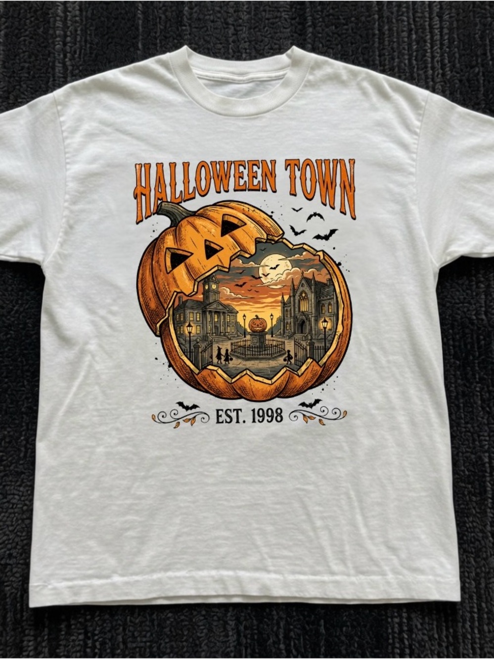 Halloween Town Graphic Tee - White